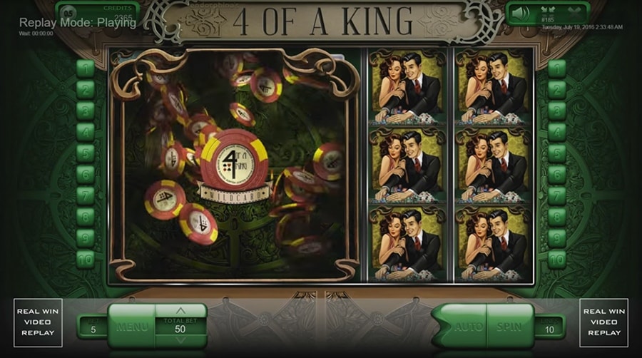 Слот Endorphina: 4 OF A KING, скриншот