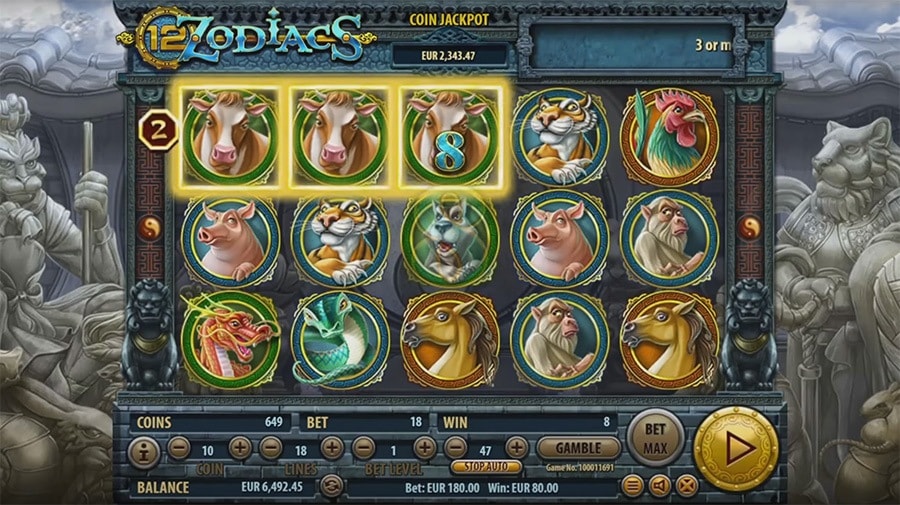 Слот-игра Habanero: 12 Zodiacs, скриншот 2
