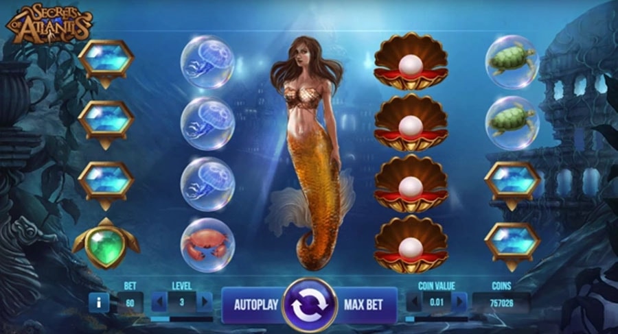 Слот NetEnt: Secrets of Atlantis, скриншот 1